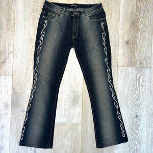 Wild Secret Jeans Womens Size 12 Bootcut 5-Pocket Stretch Embroidered Bling